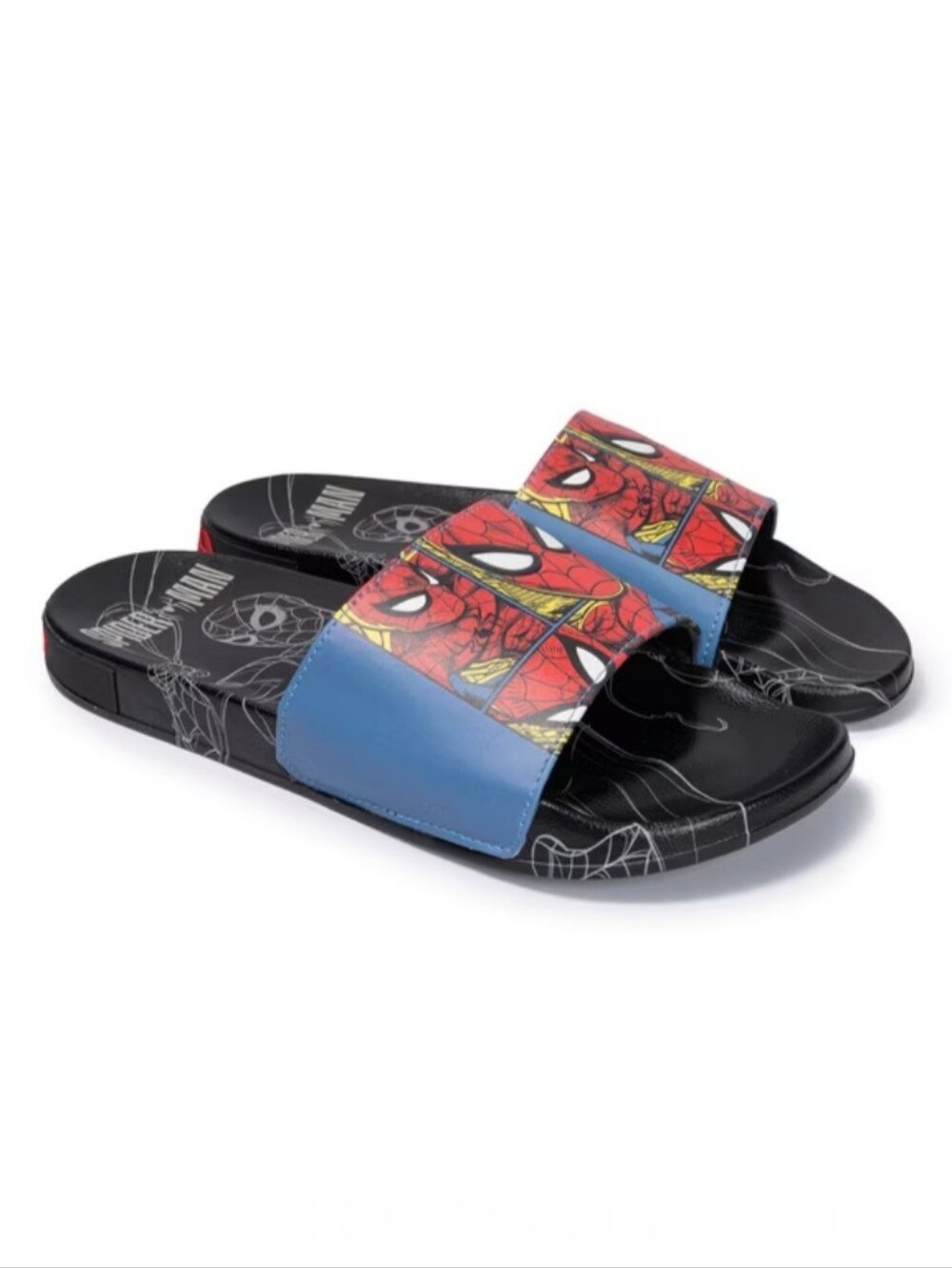 Marvel Spider-Man Mens Comfort Slide in Red and Blue, Size 9 NWT!
